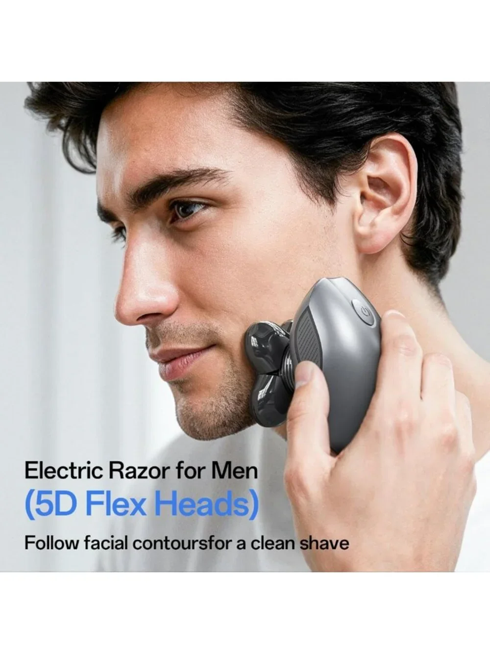 5-in-1 Waterproof Electric Razor for Men, Rechargeable Bald Head & Beard Trimmer